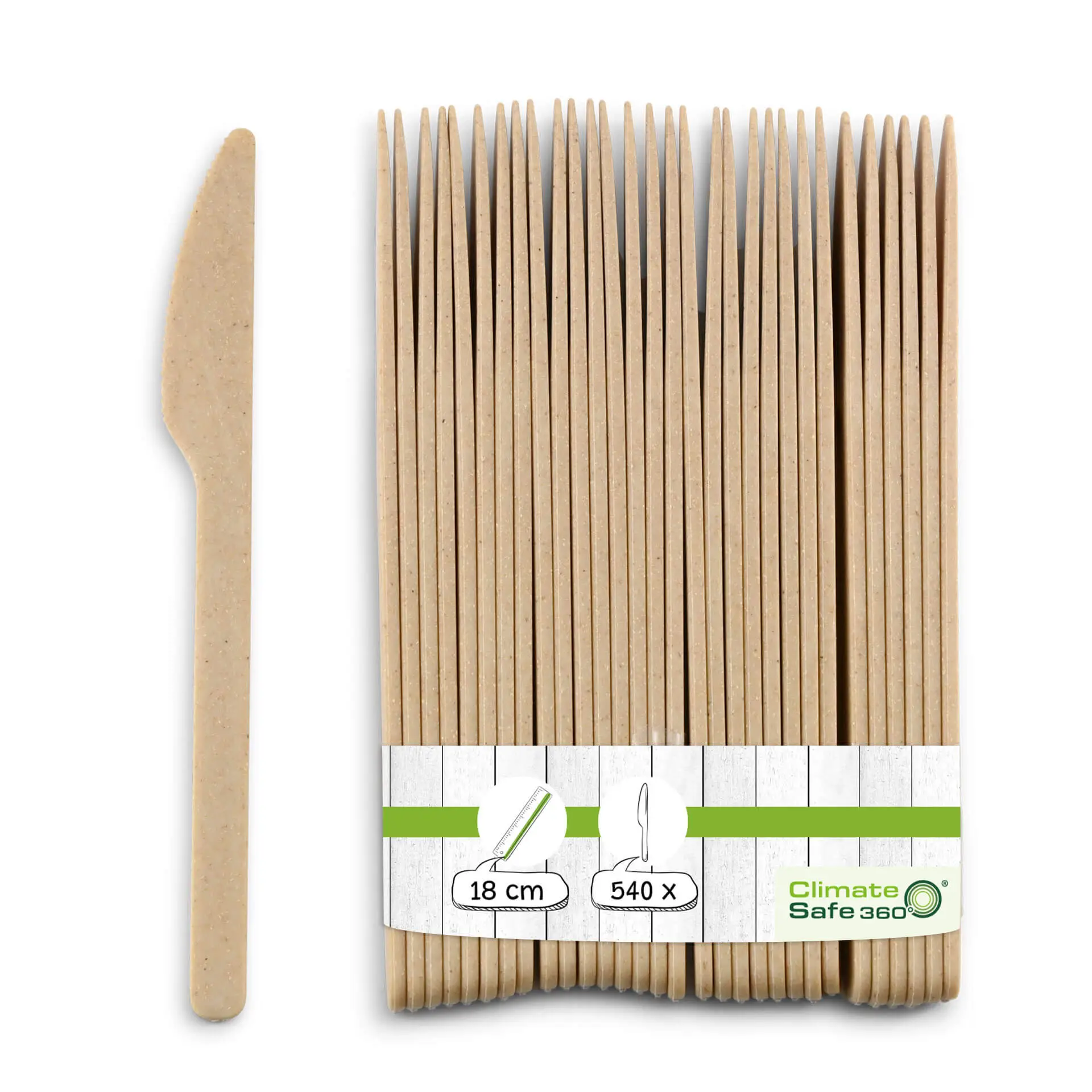 Couteaux réutilisables "merways Cutlery" 18 cm, naturel