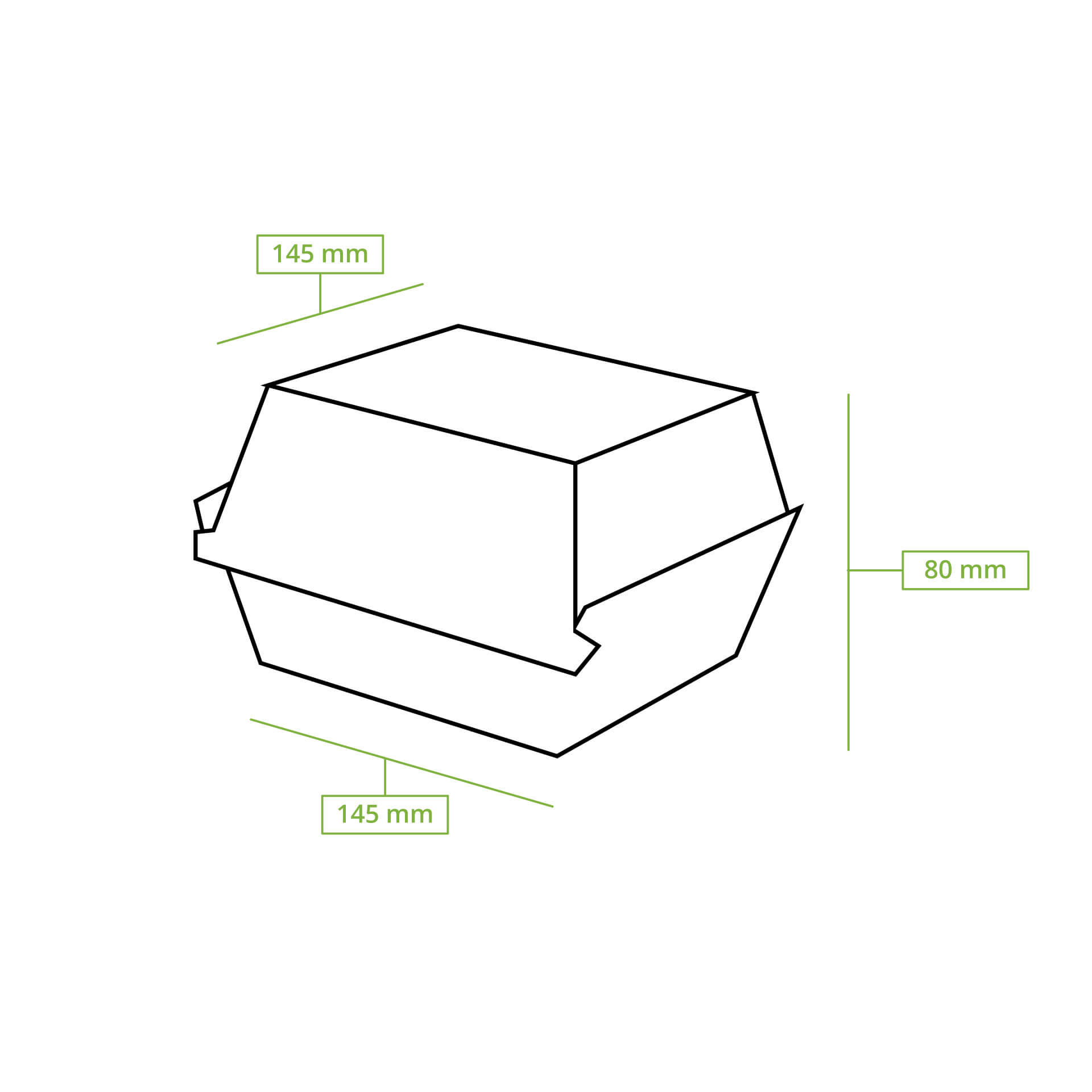 Burgerboxen 14,5 x 14,5 x 8 cm, braun-weiß