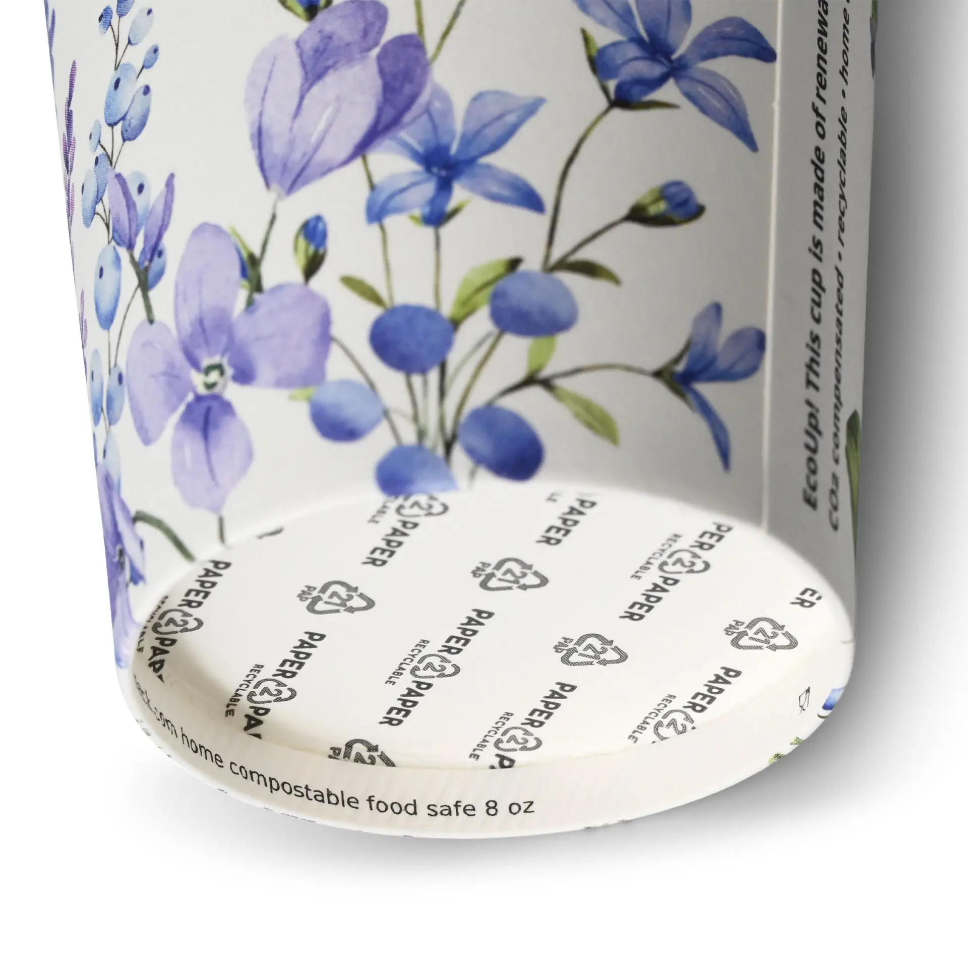 Pappbecher Frühling "Veilchen" 300 ml / 12 oz, Ø 90 mm, blau