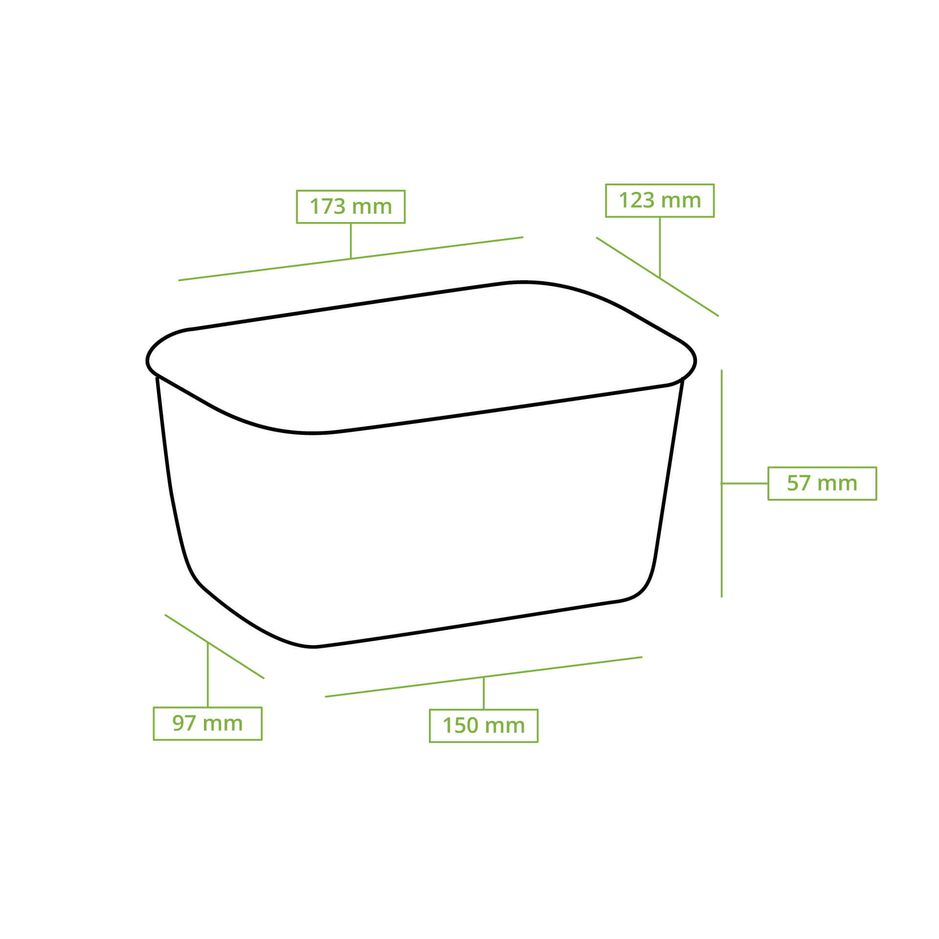 Kartonschale / Salatschale 750 ml, 17,5 x 12,5 x 5,5 cm, braun, rechteckig