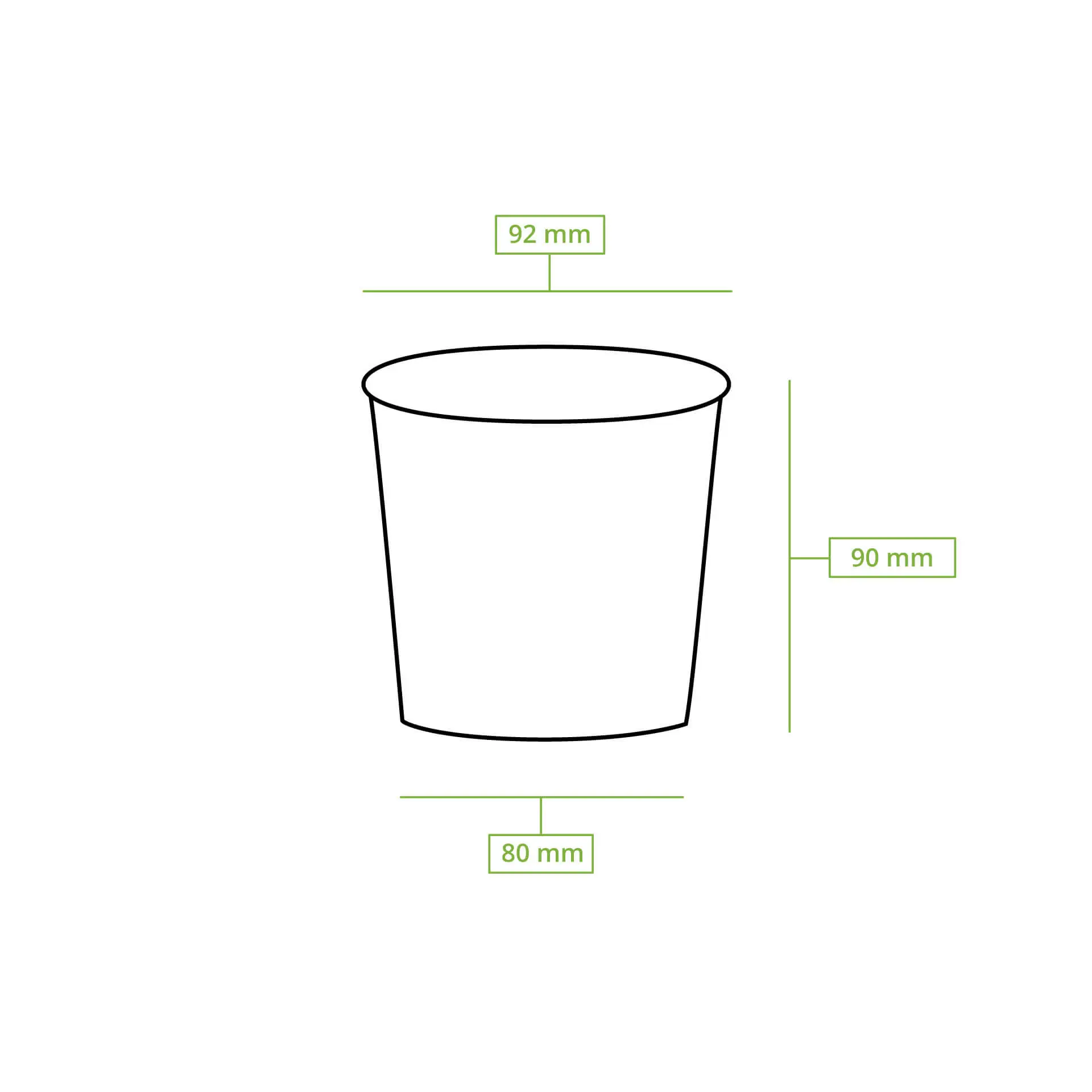 Eisbecher aus Pappe XL, 300 ml, max. 400 ml, Ø 92 mm, braun