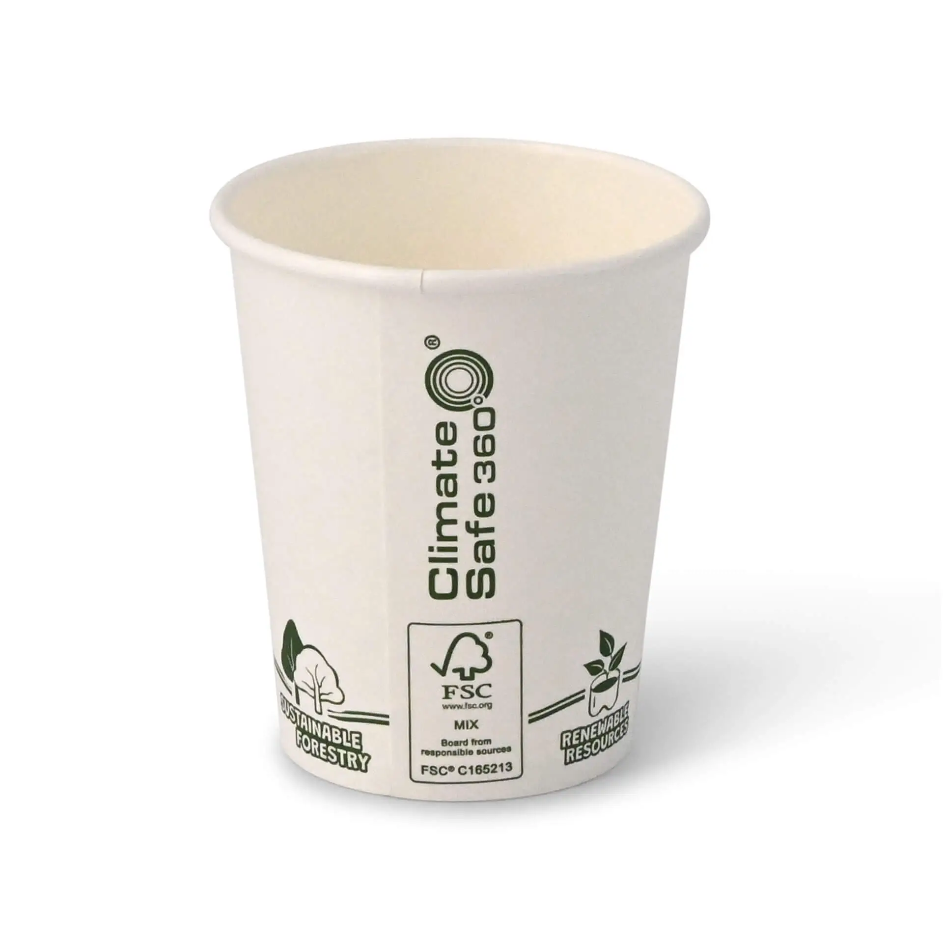 Gobelet en carton blanc, logos EcoUp©, 20 cl / 8 oz, Ø 80 mm