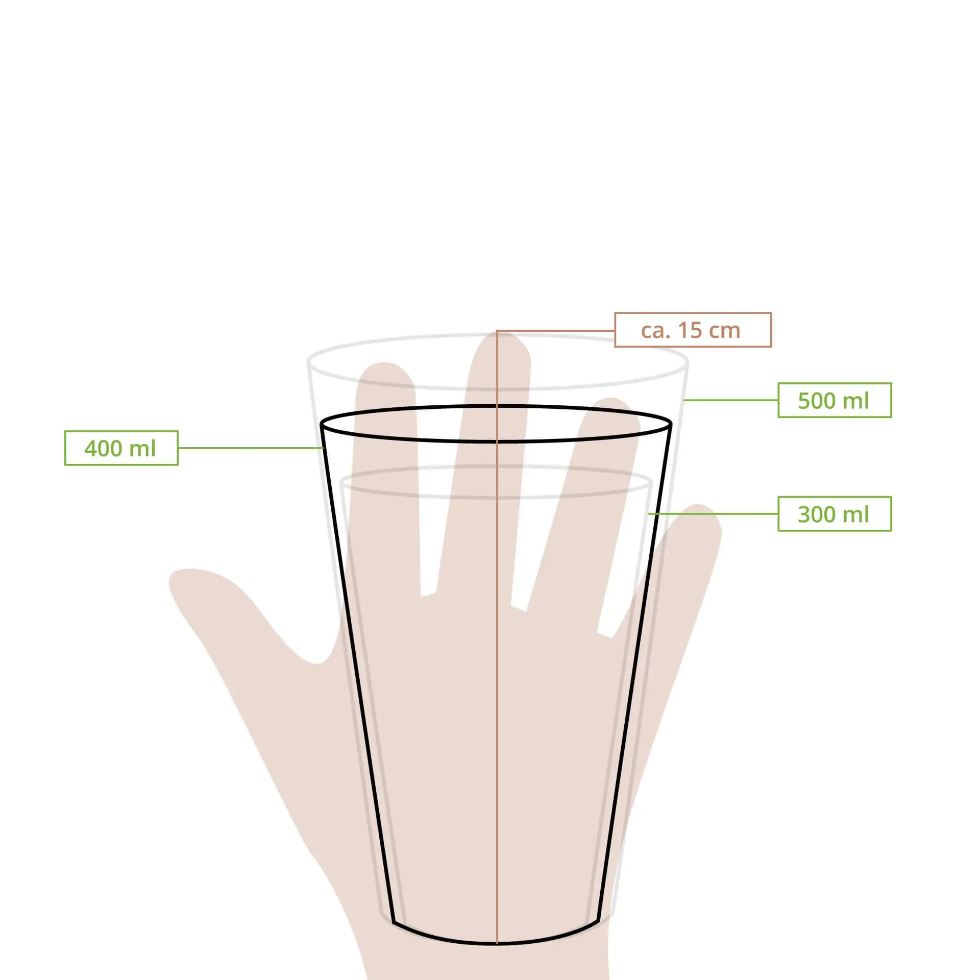 Mehrwegbecher 400 ml, Ø 85 mm, PP, transparent