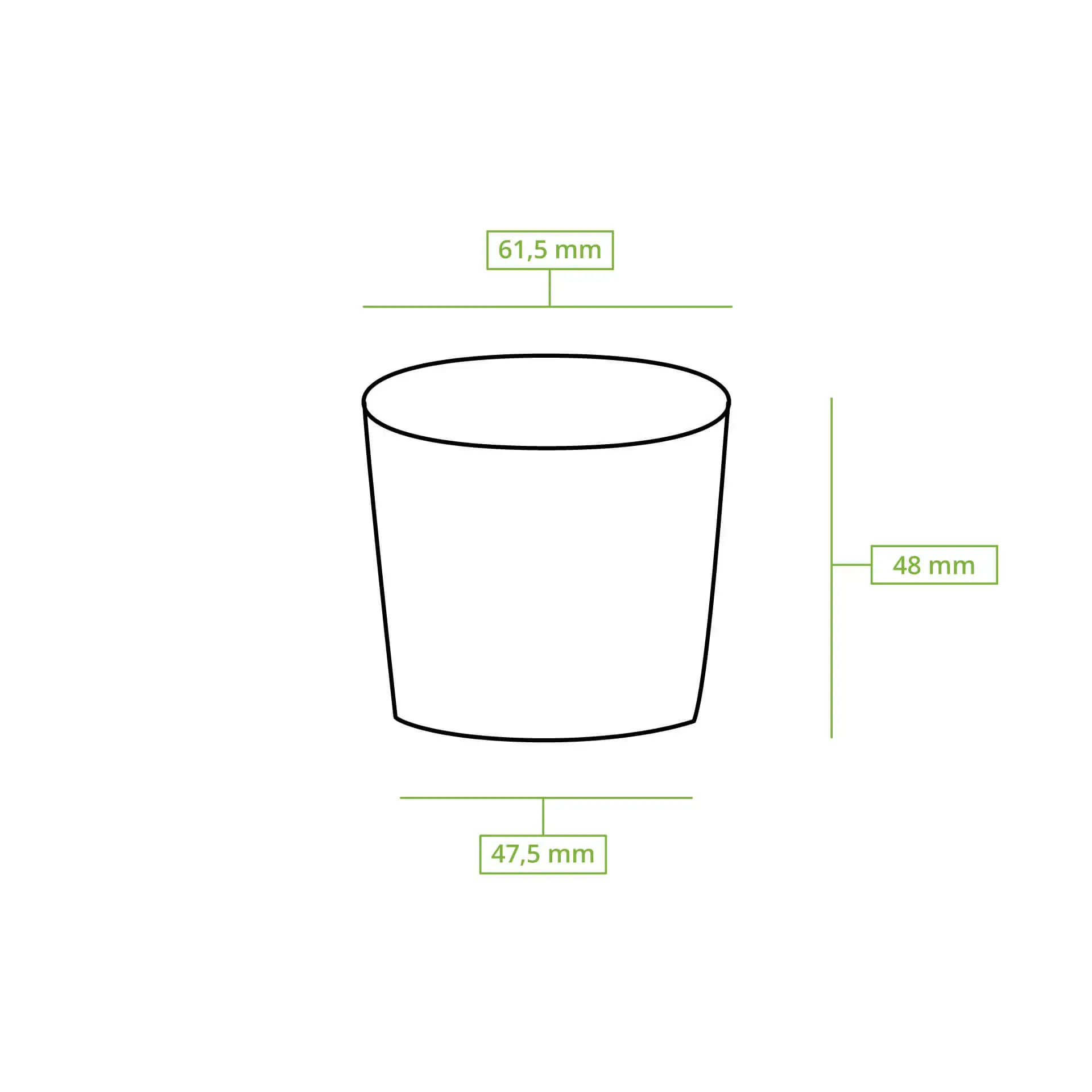 Pot à sauce en carton 50 ml, Ø 62 mm, non blanchi