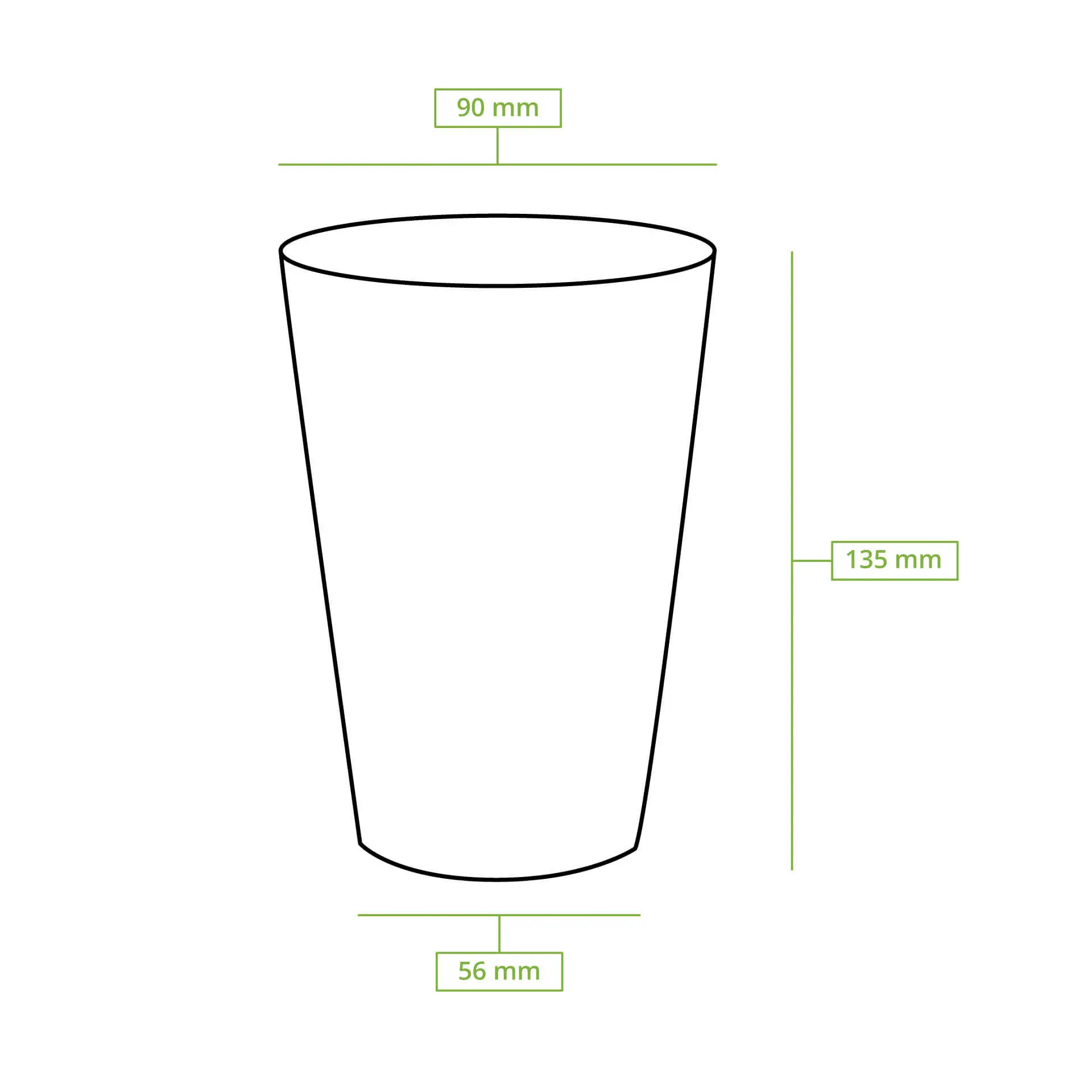 Pappbecher 400 ml / 16 oz, Ø 90 mm, weiss