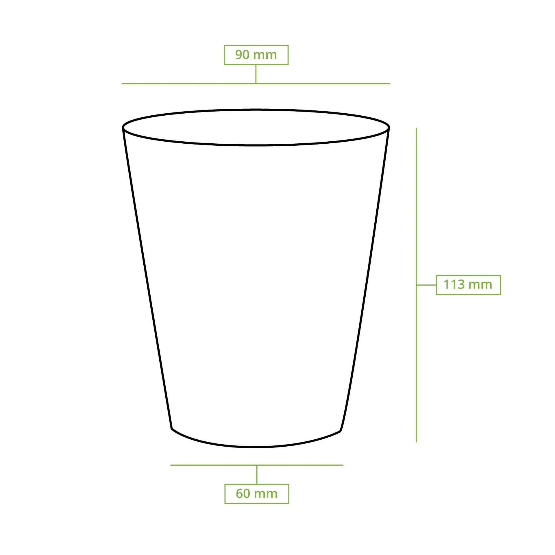 Mehrweg Riffelbecher 400 ml / 16 oz, Ø 90 mm, creme-weiss