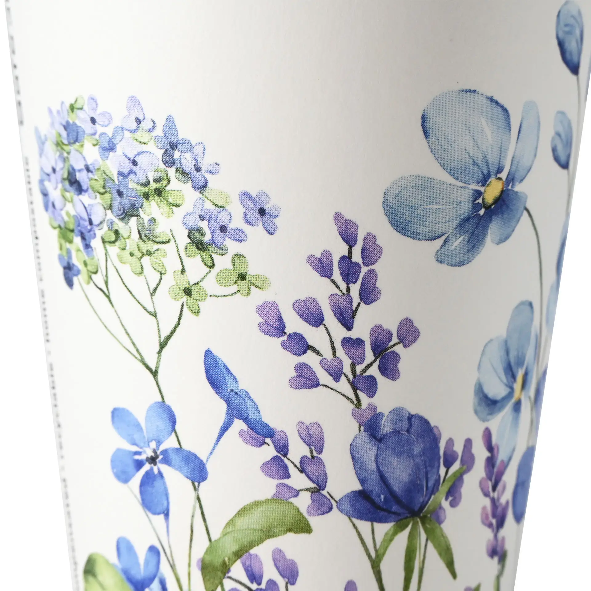 Gobelets en carton printemps "Violette" 30 cl / 12 oz, Ø 90 mm, bleu