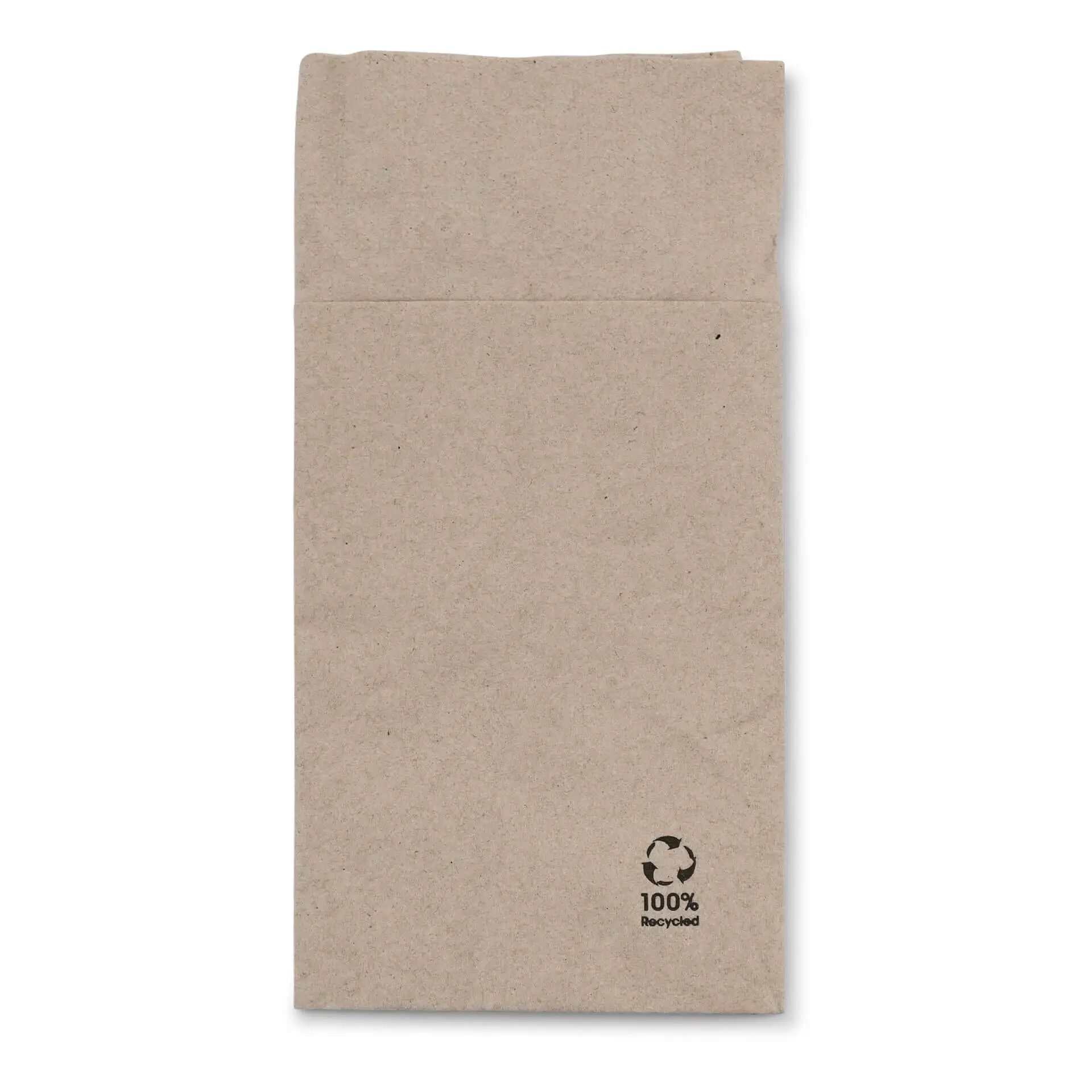 Besteck-Servietten aus recyceltem Papier 10 x 19,5 cm, 2-lagig, ungebleicht