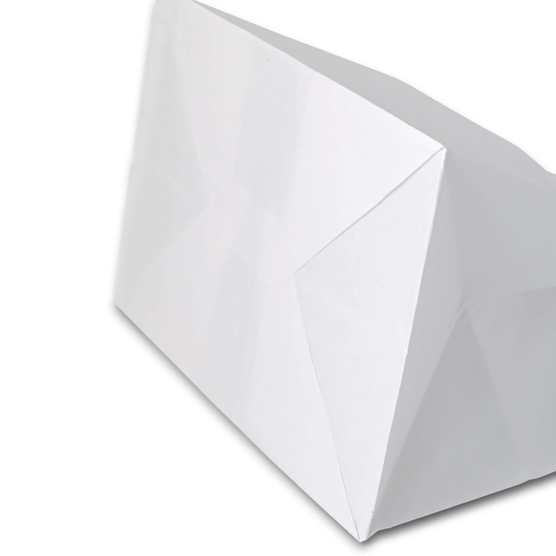 Tragetaschen aus Kraftpapier L, 26 x 17 x 25 cm, weiß, breiter Boden