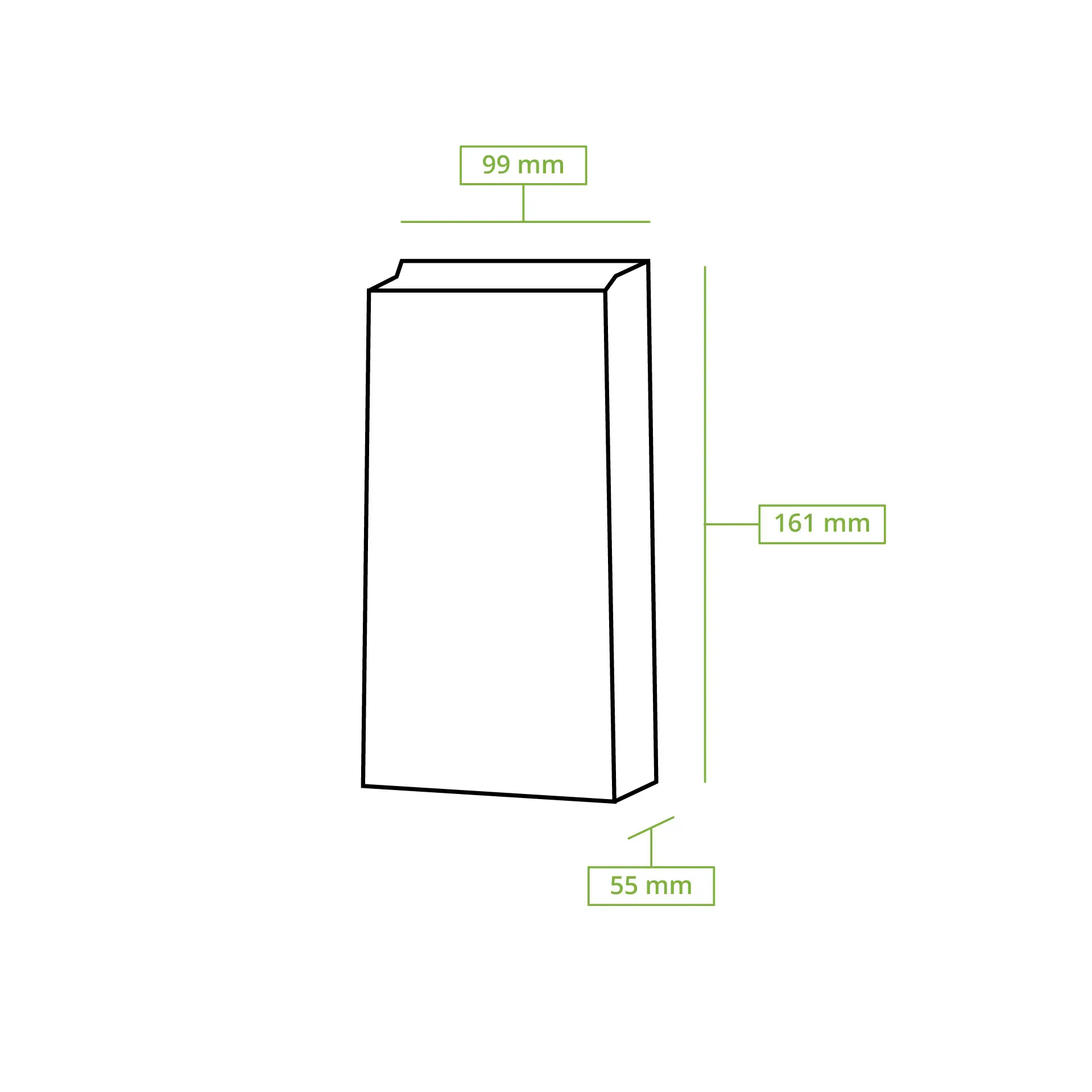 Blockbeutel S, 9,5 x 6 x 16 cm, braun, Kraftpapier