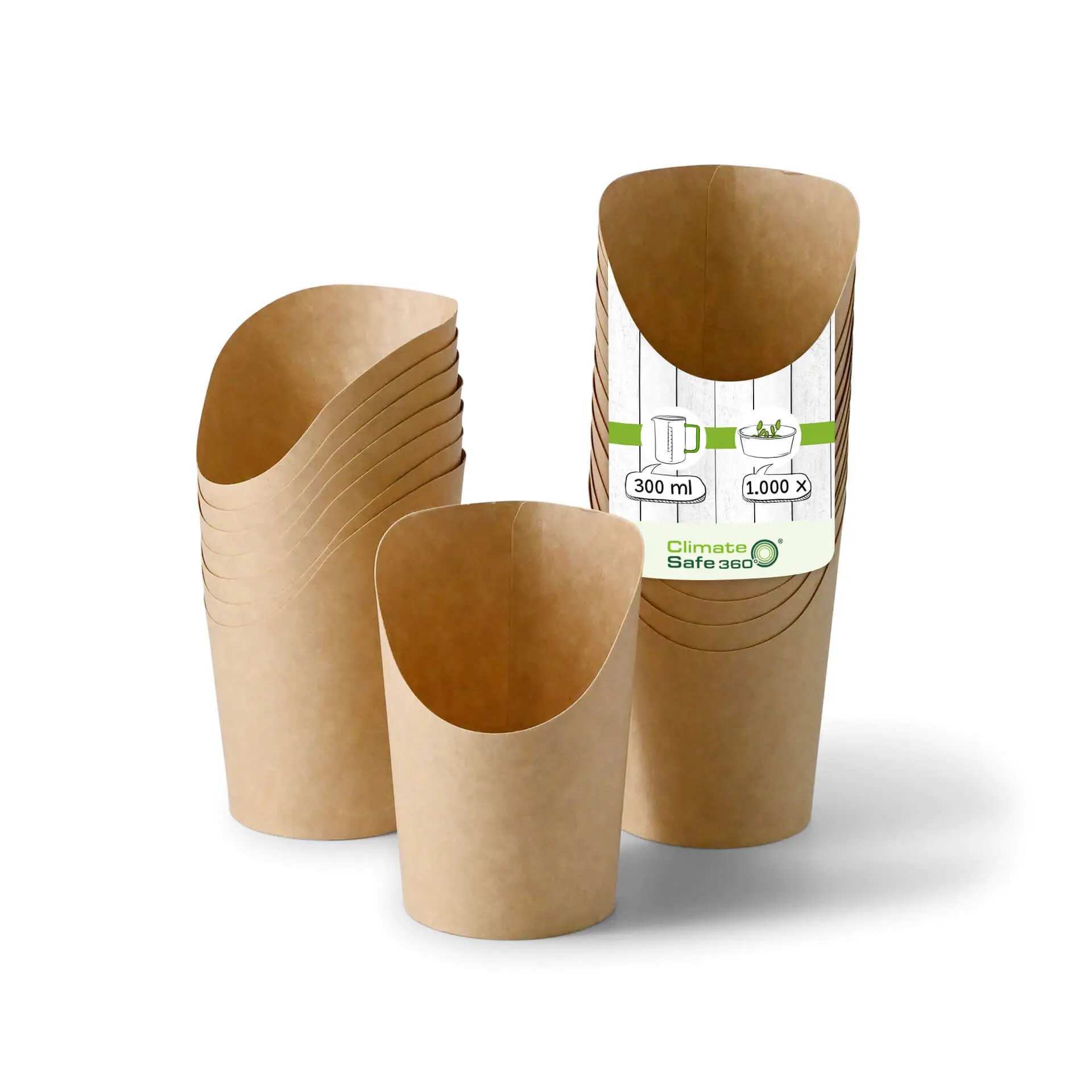 Gobelet carton wrap 30 cl, marron, revêtement PLA