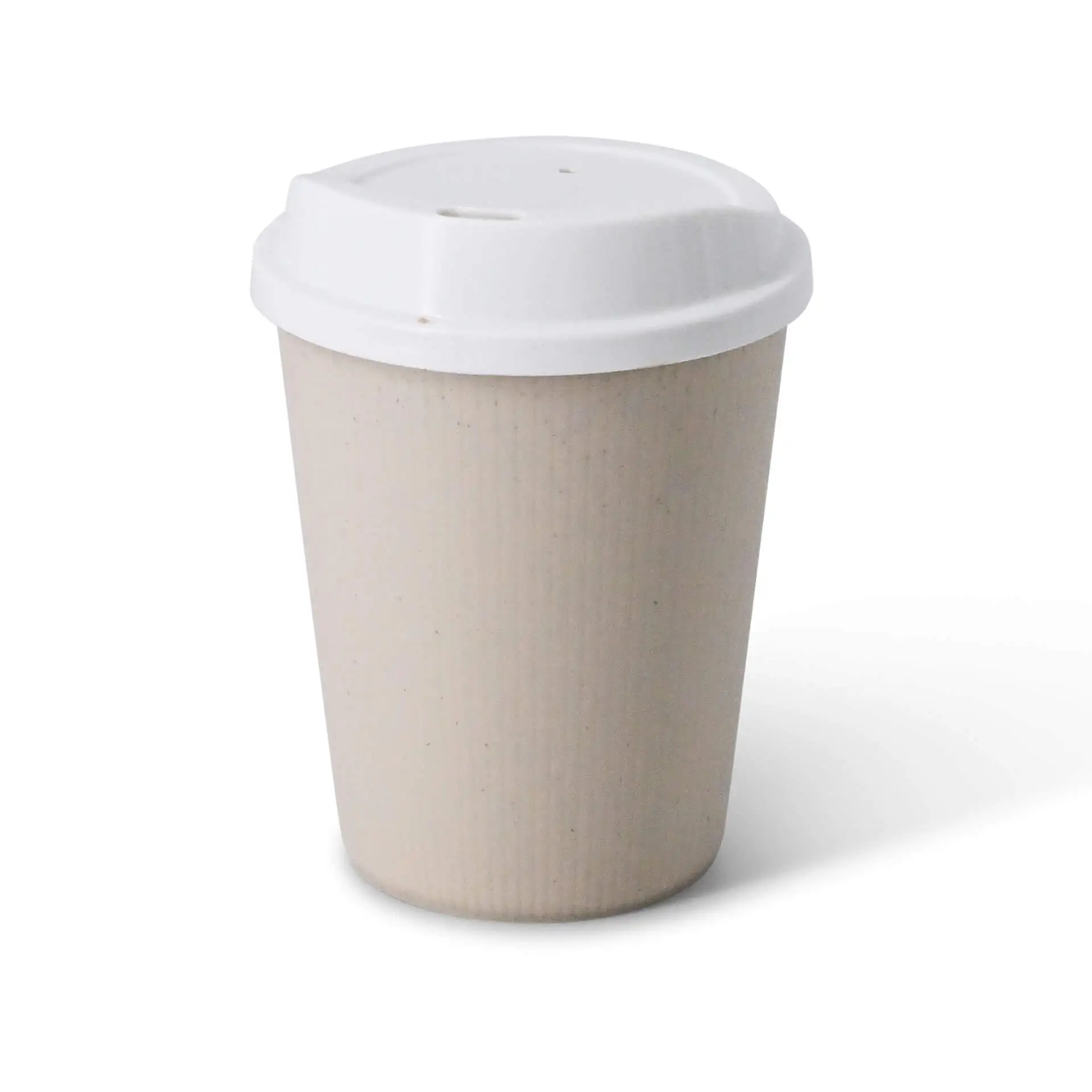 Mehrweg Riffelbecher 250 ml / 10 oz, Ø 80 mm, creme-weiss