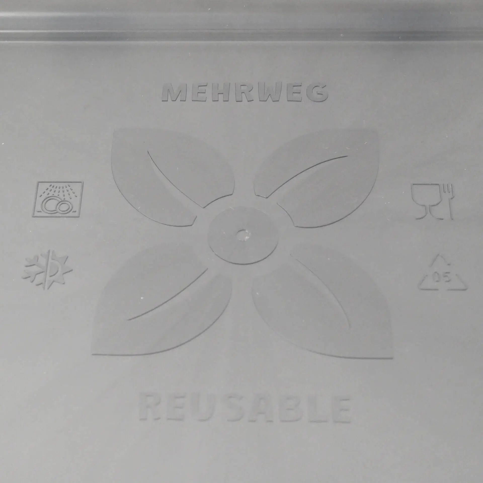 Mehrwegdeckel "merways Box" 24,5 x 20 x 4,5 cm, PP, grau