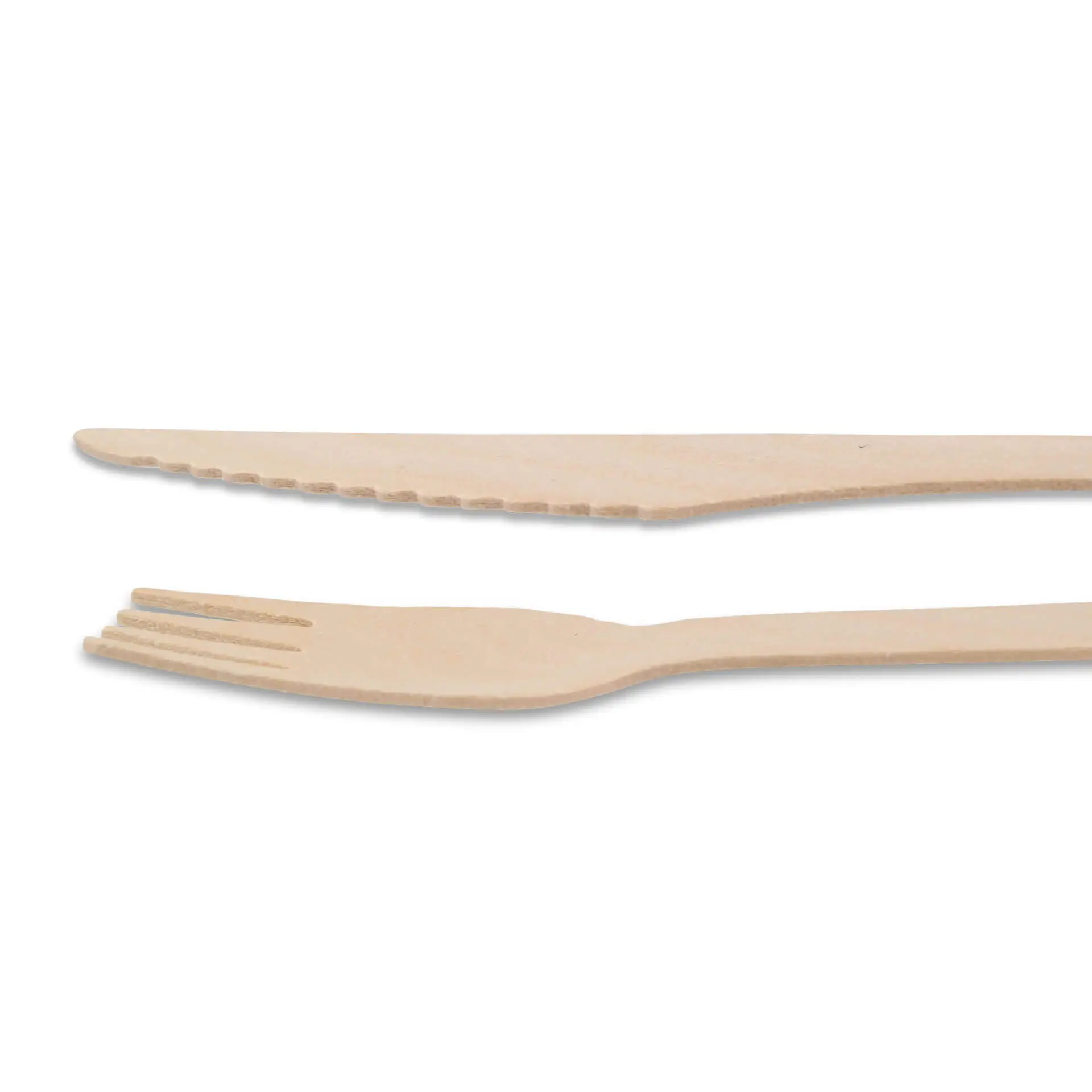 Kit de couverts en bois couteau, fourchette & serviette, 16 cm, revêtement bio