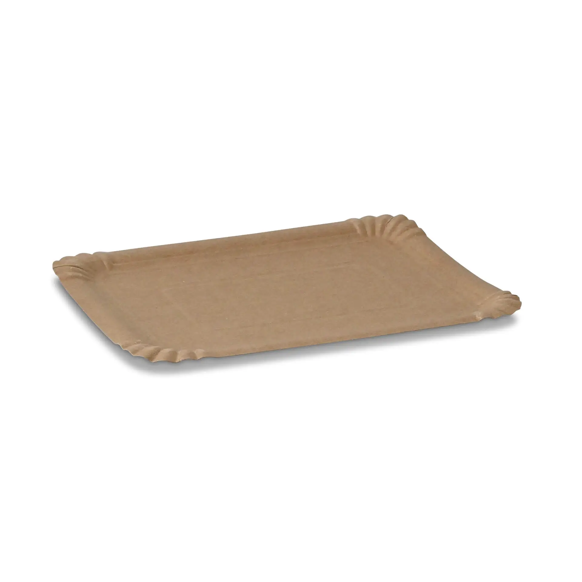 Assiettes en carton 17 x 23 cm, marron, rectangulaires