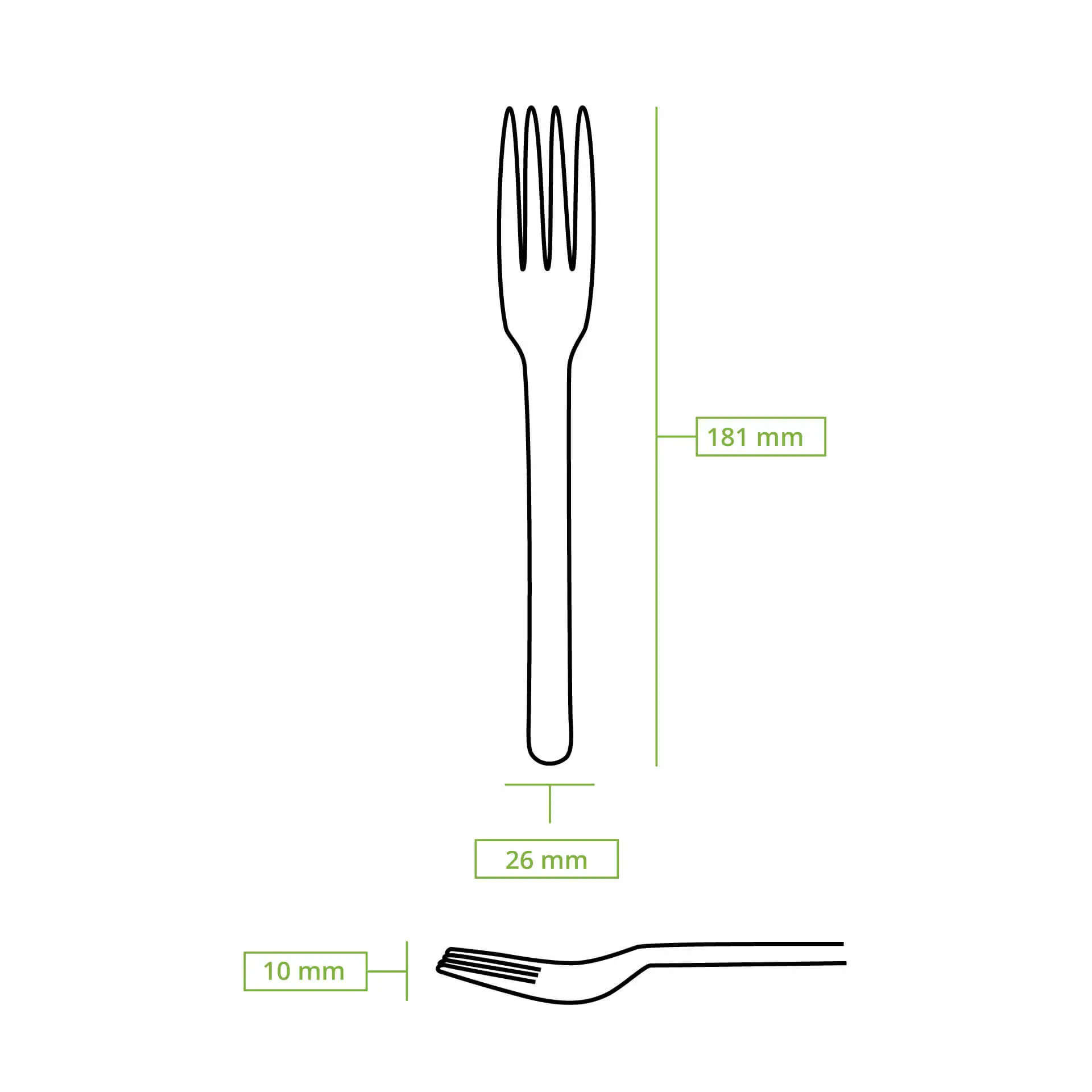 Mehrweg Gabeln "merways Cutlery" 18 cm, natur