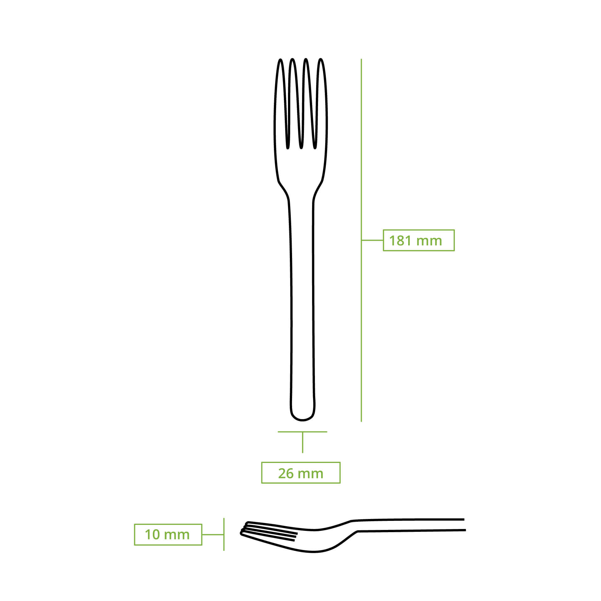 Mehrweg Gabeln "merways Cutlery" 18 cm, natur