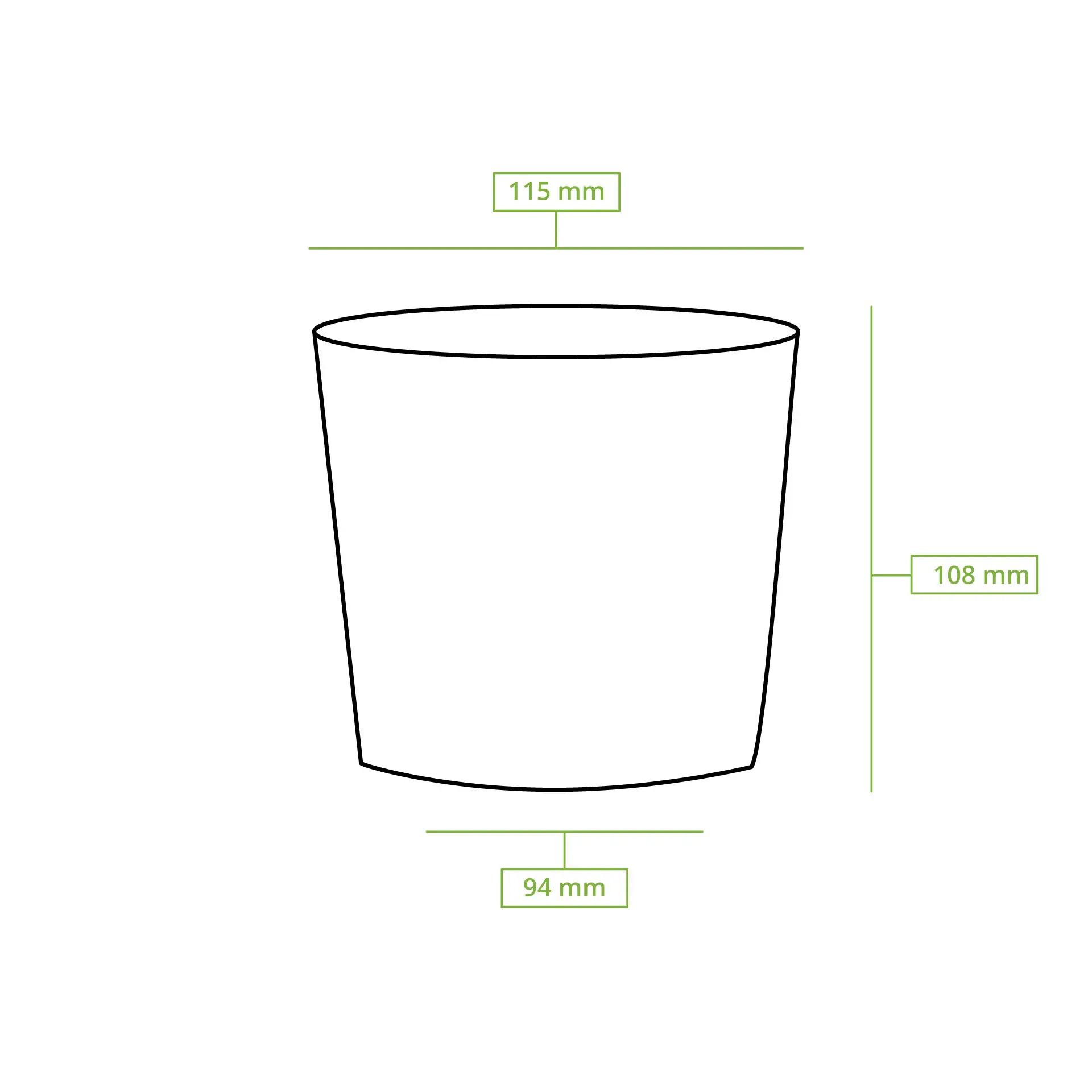 Suppenbecher aus Karton 650 ml, Ø 114 mm, braun, Icons