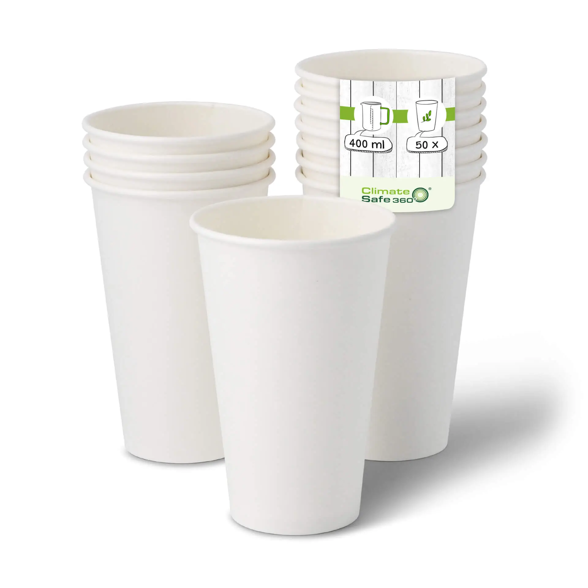 Pappbecher 400 ml / 16 oz, Ø 90 mm, weiss