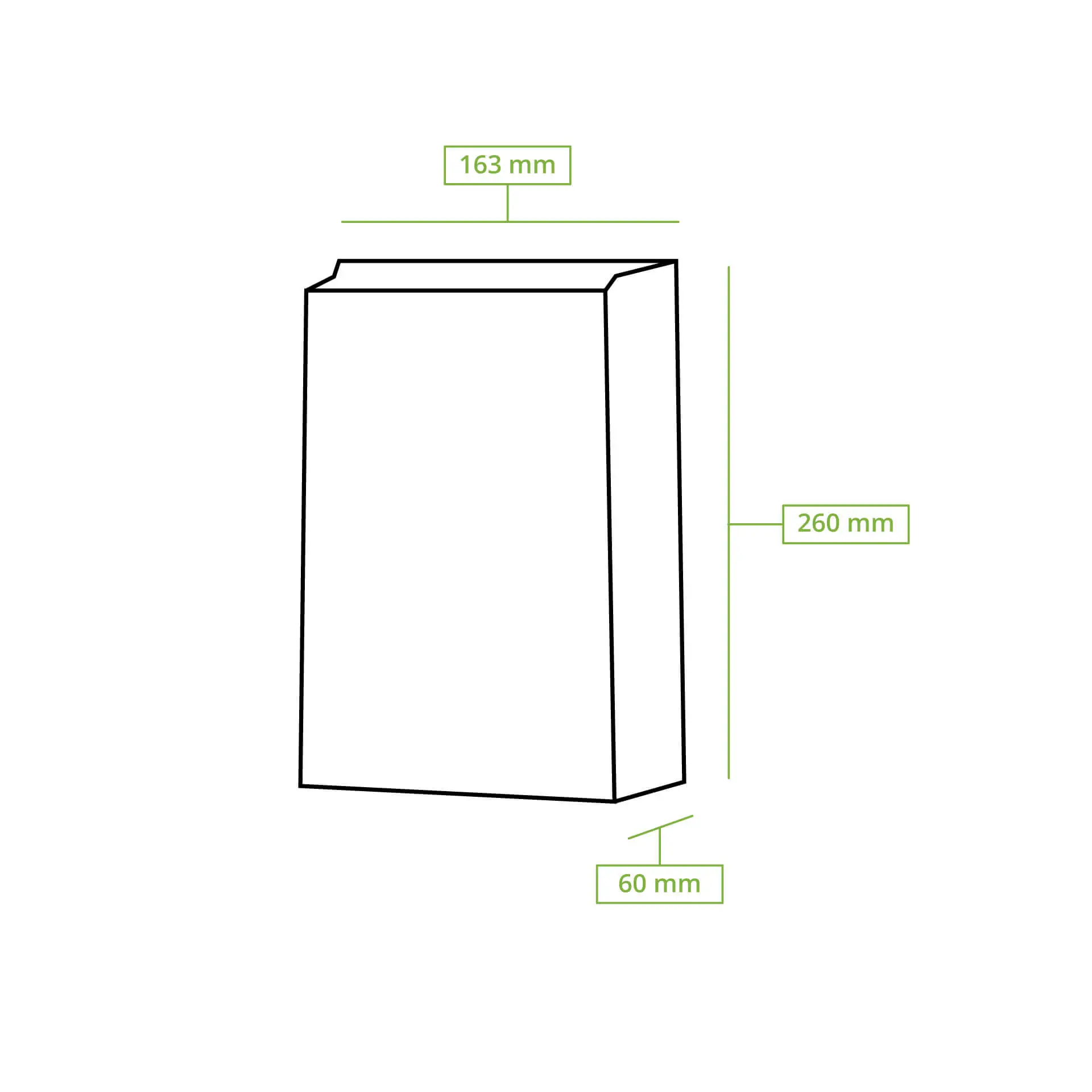 Imbissbeutel 16,5 x 6 x 26 cm, 2-lagig, braun, Pergamentersatz