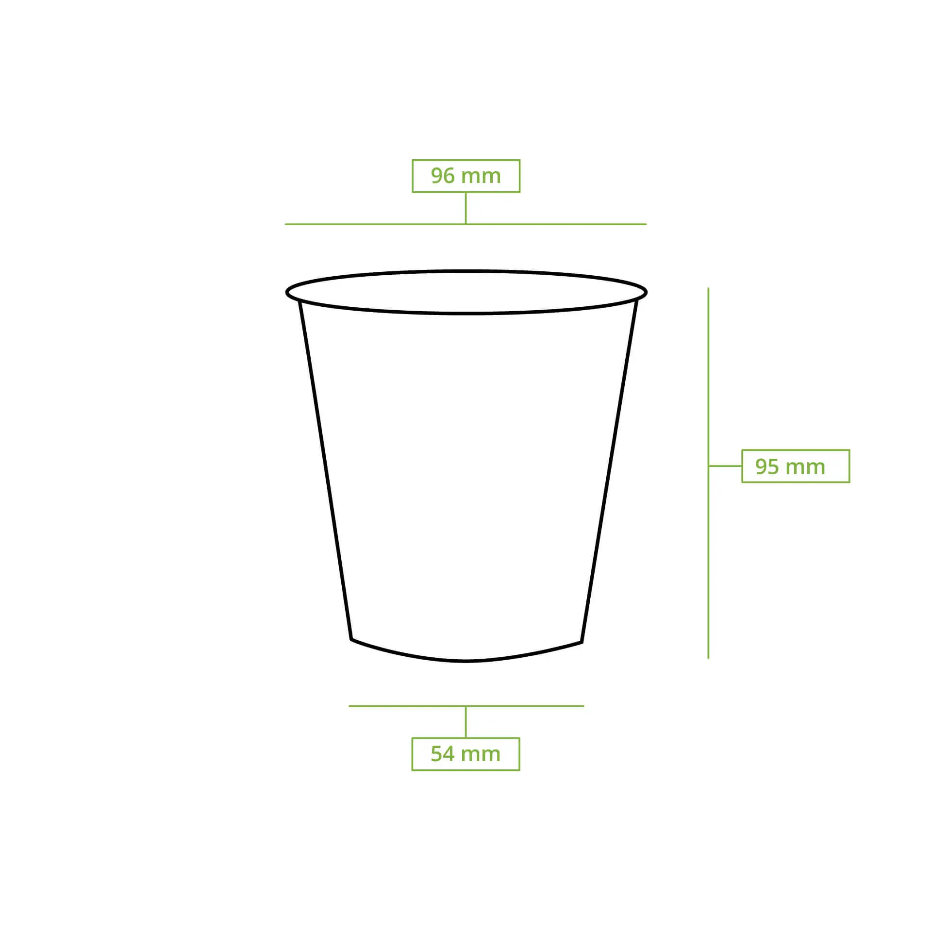 Gobelet transparent en rPET 20 cl / 8 oz, Ø 95 mm