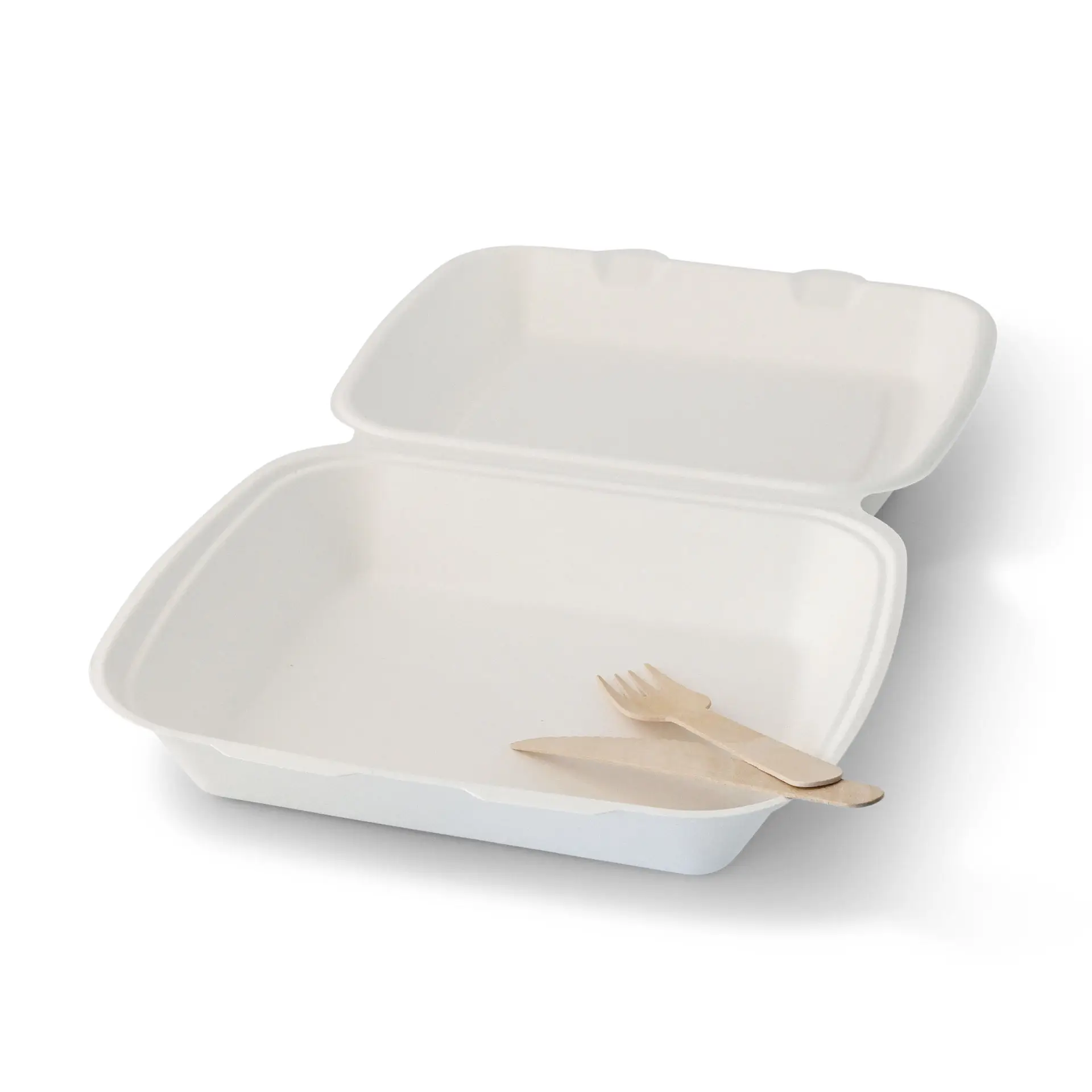 Take-away Boxen aus Zuckerrohr 25 x 20 x 7,5 cm, HP4, rechteckig