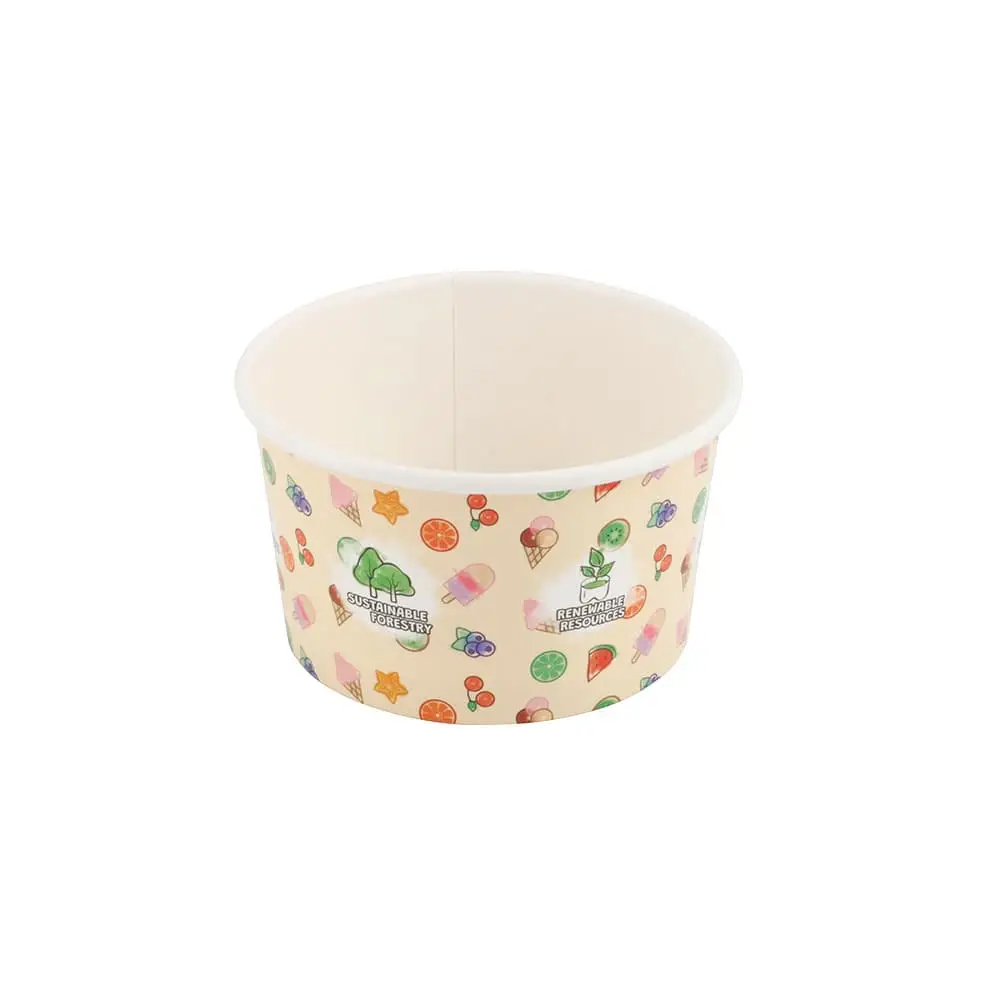 Pots à glace en carton 150 ml / 6 oz, jaune