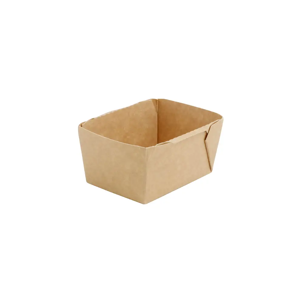 Barquette traiteur en carton 250 ml, 10,5 x 8 x 5 cm, brune, rectangulaire