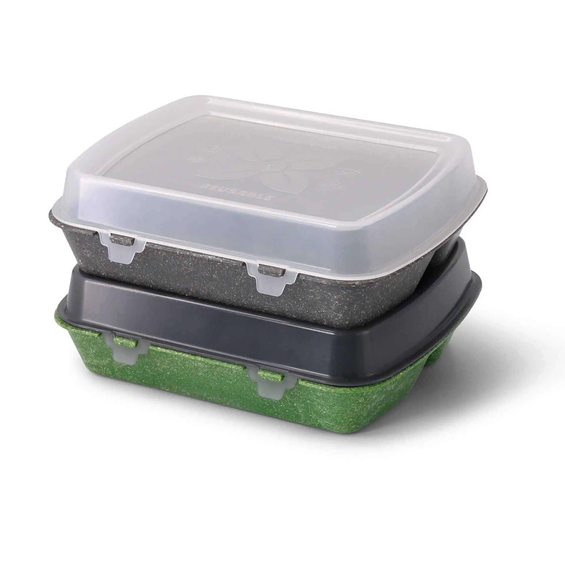 Mehrwegdeckel "merways Box" 24,5 x 20 x 4,5 cm, PP, grau