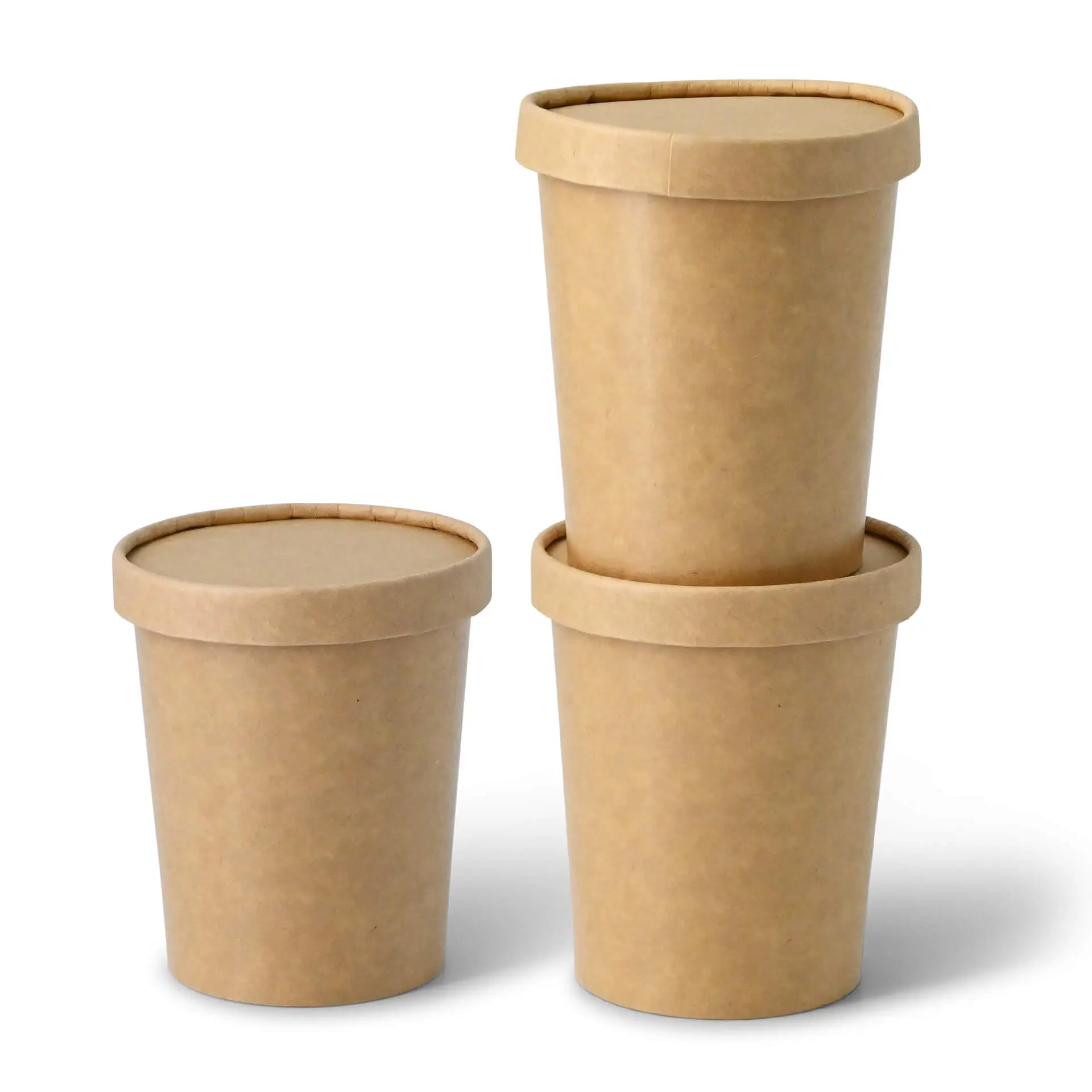 Pot à glace en carton XXL, 16 oz, Ø 92 mm, brun