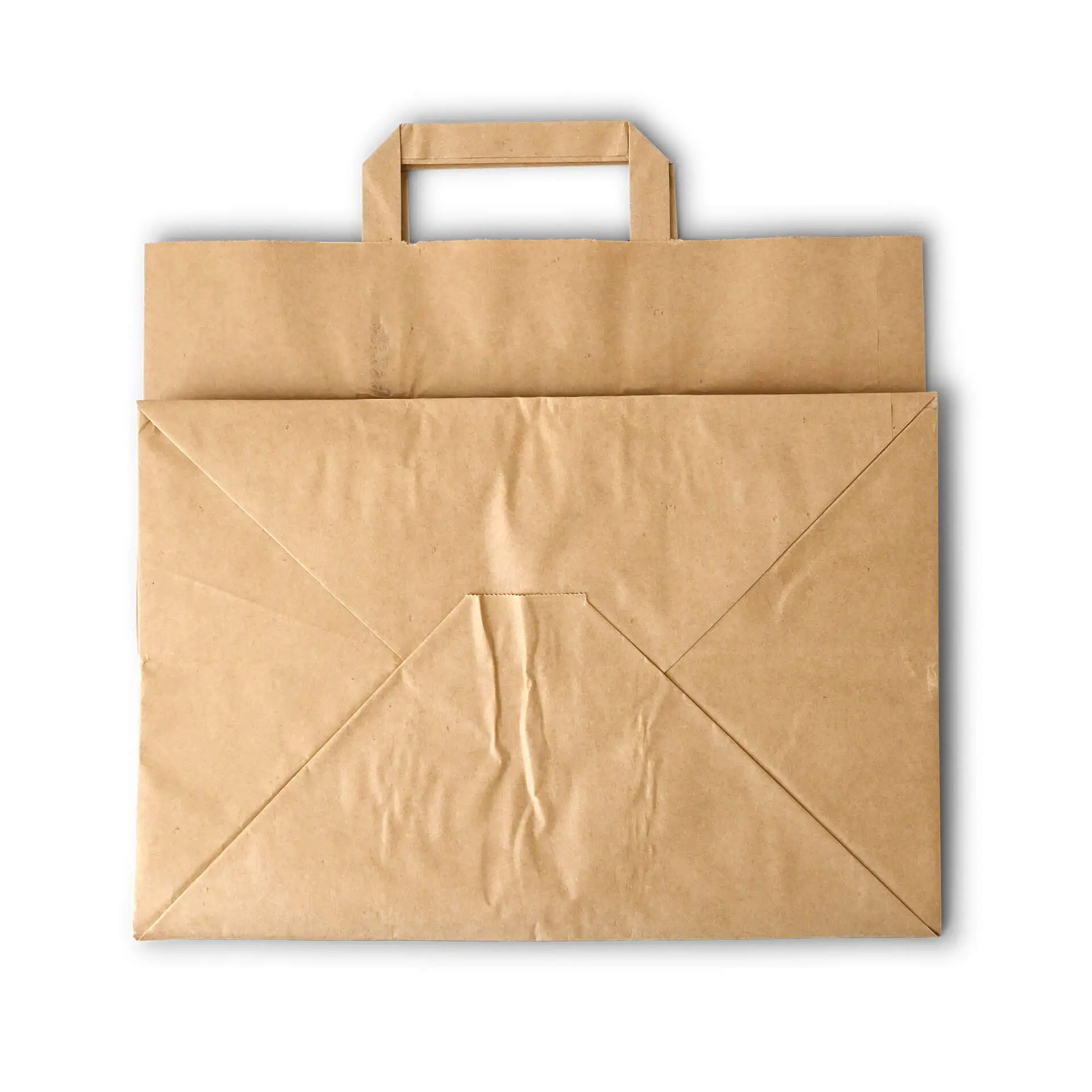 Tragetaschen aus Recyclingpapier XXL, 32 x 21 x 27 cm, braun, breiter Boden