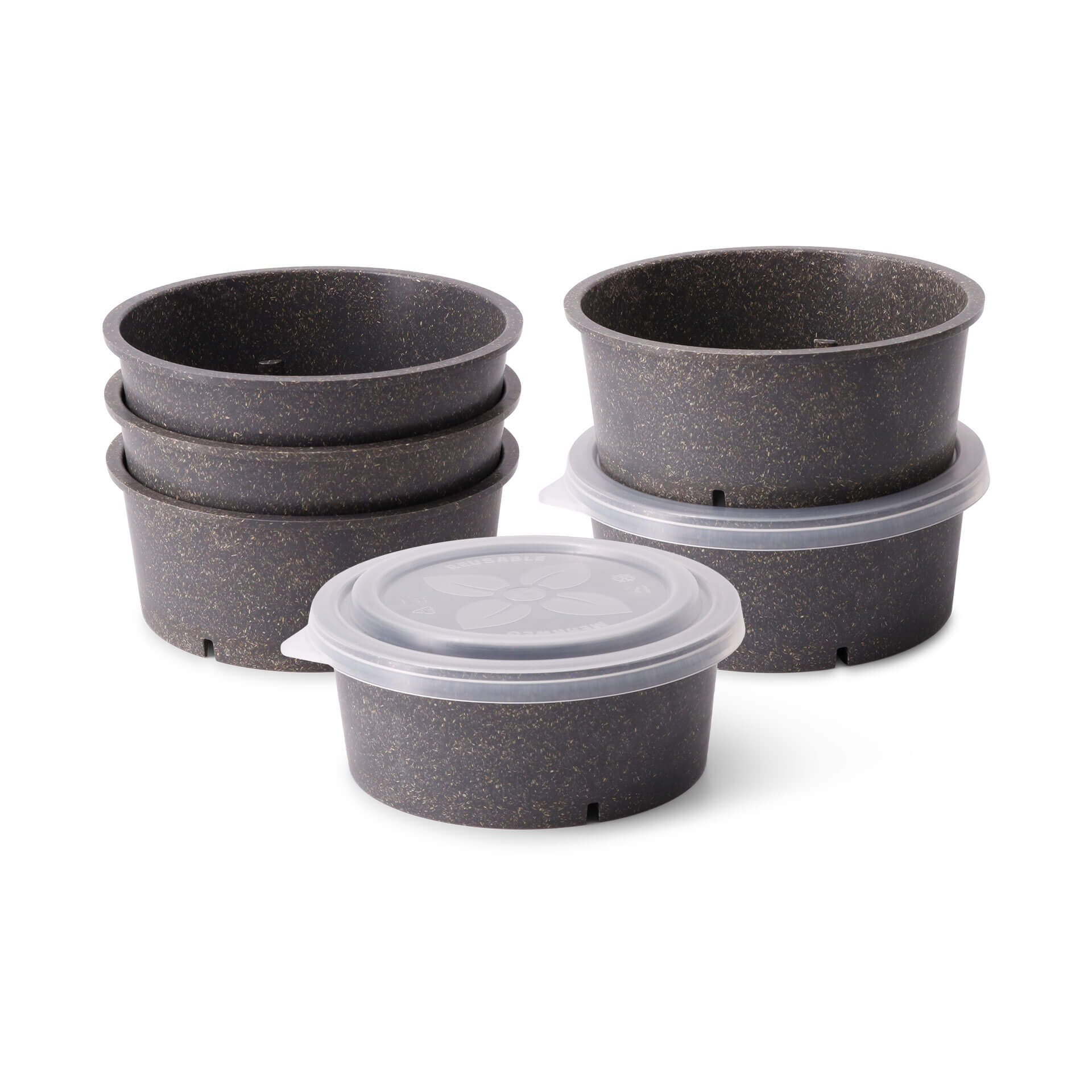 Mehrweg-Schalen "Häppy Bowl®" 650 ml, Ø 150 mm, Pfeffer / grau