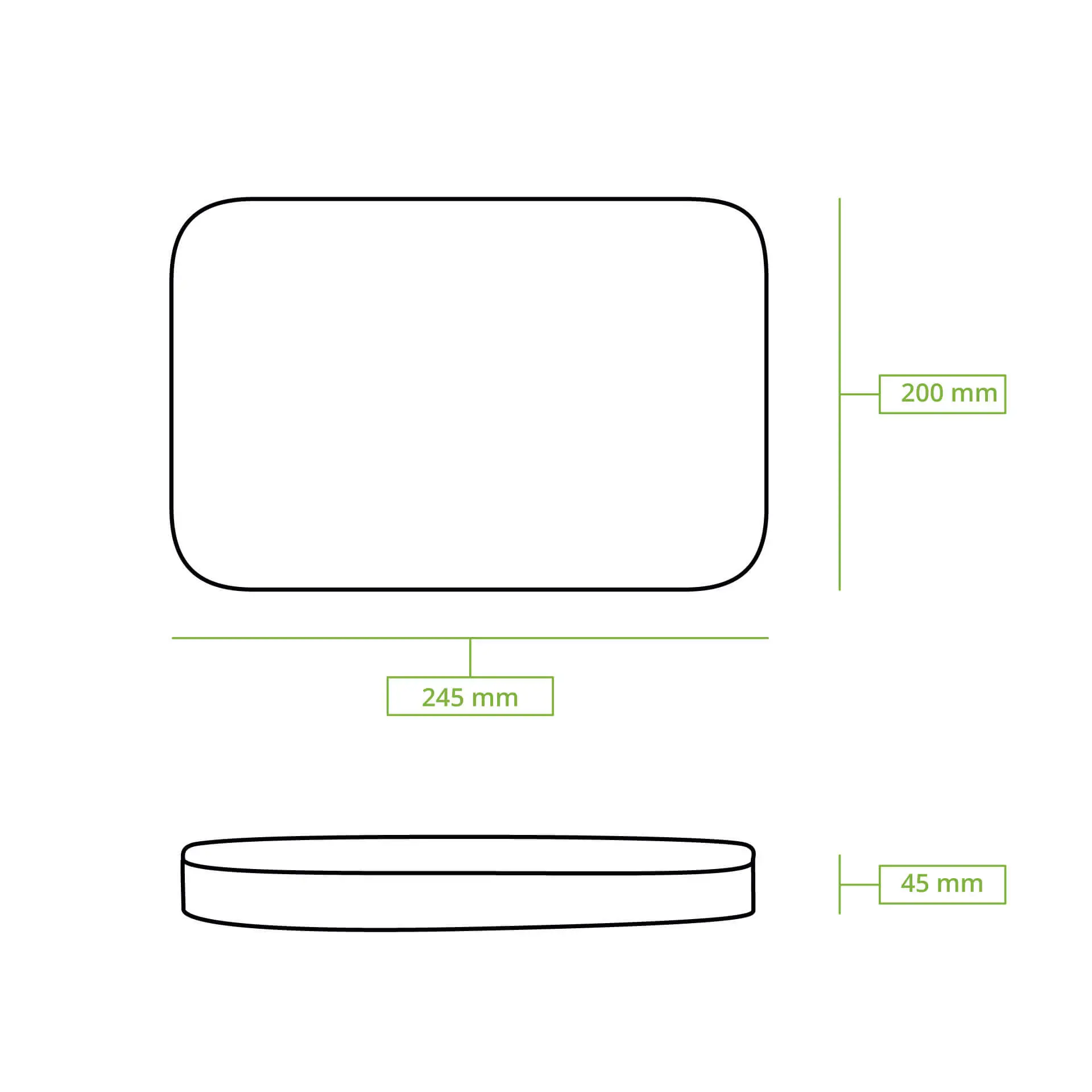 Mehrwegdeckel "merways Box" 24,5 x 20 x 4,5 cm, PP, grau