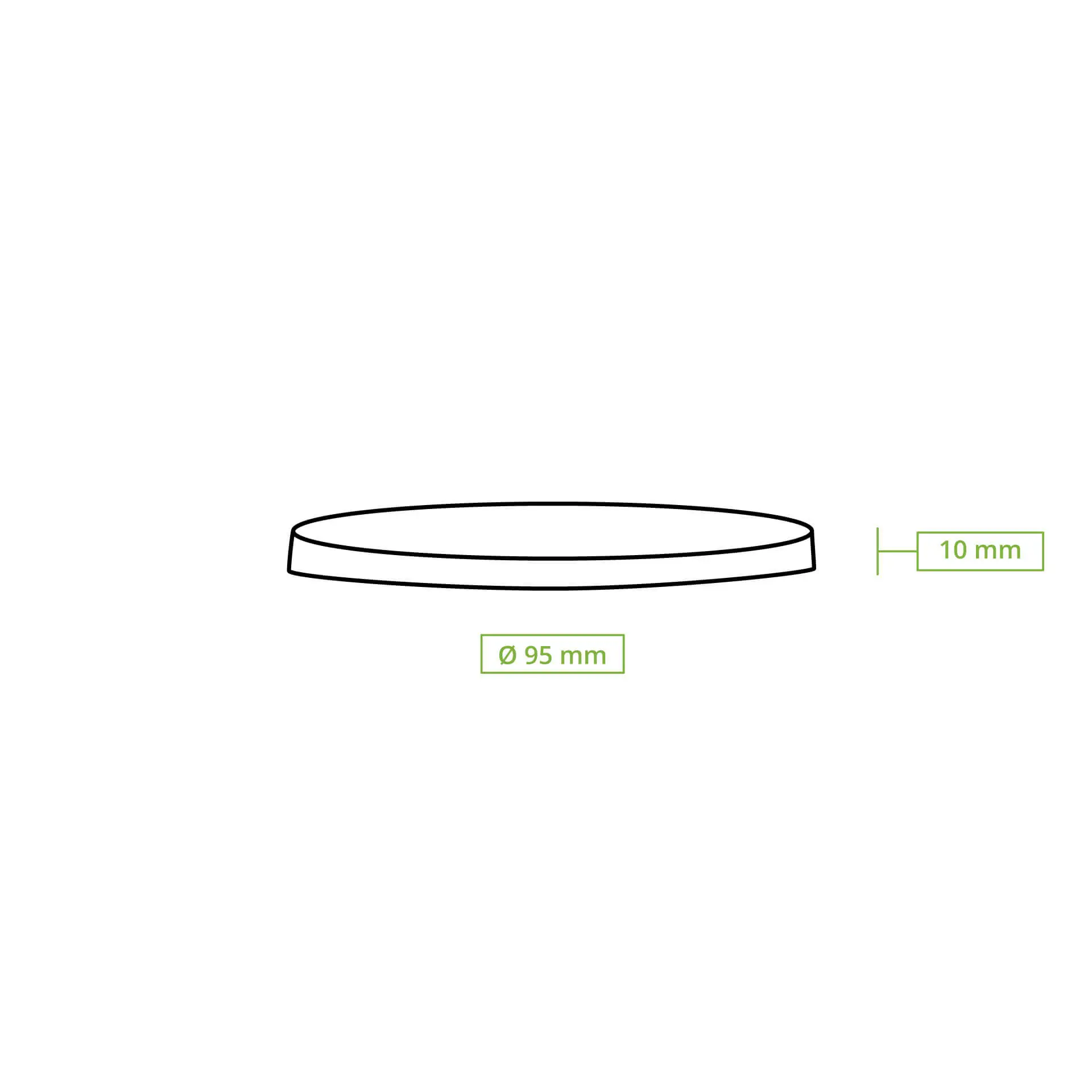 Couvercle plat en rPET Ø 95 mm, incision en croix