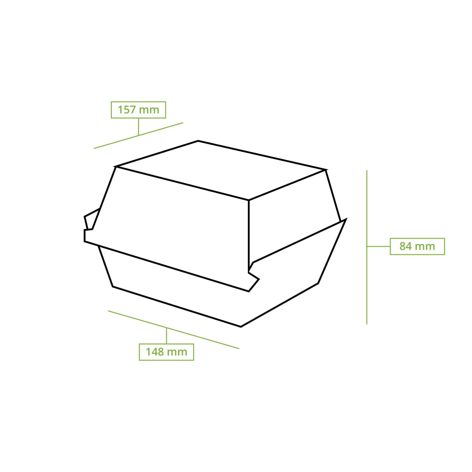 Mehrweg Burgerboxen "merways Box" 16 x 15 x 8,5 cm, Pfeffer / grau